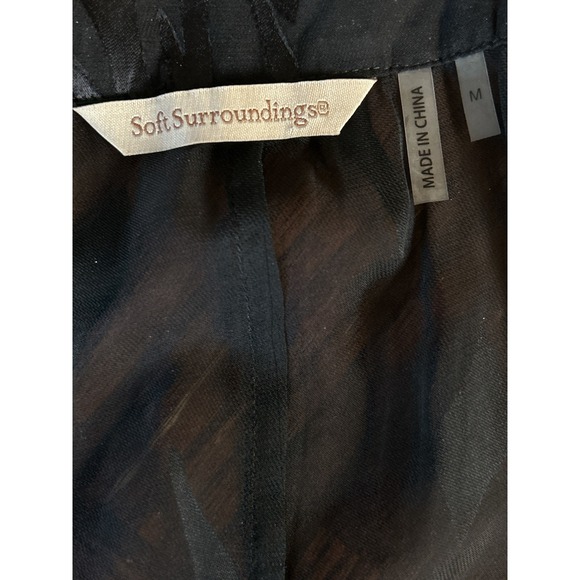 Soft Surroundings Black Floral Burnout Sheer‎ Tunic Blouse Top M - Picture 4 of 7
